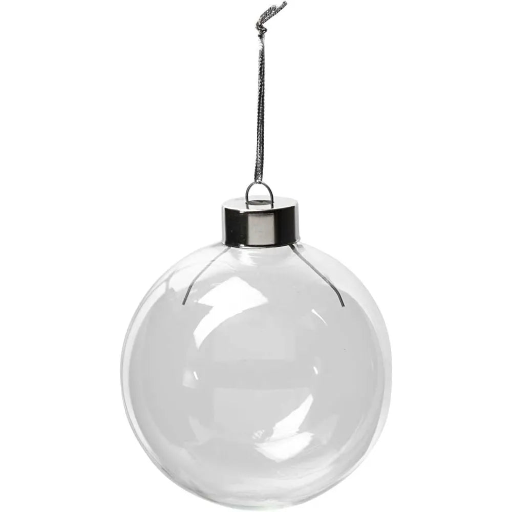 Glass Ornaments 8.9 cm - Transparent (6 Pcs)