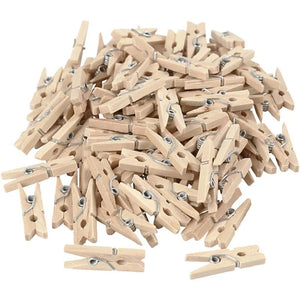 Clothes Pegs, L: 25 Mm, W: 3 Mm, 100 Pcs, Birch