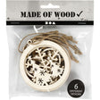 Wooden Christmas Ornaments 8cm (6 Pack)