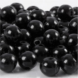 Wooden Beads Hole Size 3mm, 22g - Black