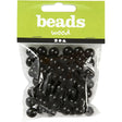 Wooden Beads Hole Size 3mm, 22g - Black