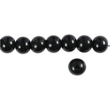 Wooden Beads Hole Size 3mm, 22g - Black