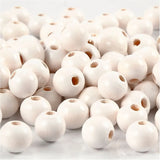 Wooden Beads - White 8mm, 15g