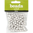 Wooden Beads - White 8mm, 15g