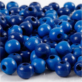 Wooden Beads Hole Size 2mm, 15g - Blue