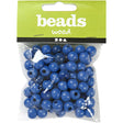 Wooden Beads Hole Size 2mm, 15g - Blue