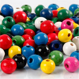 Wooden Beads Mix 15g 8mm - Assorted Colours (80 Pack)