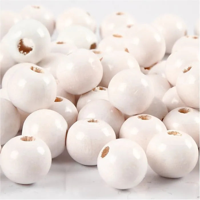 Wooden Beads 20g - White