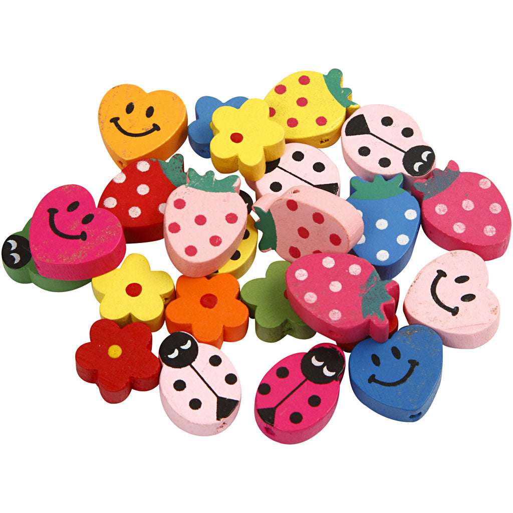 Shaped wooden beads