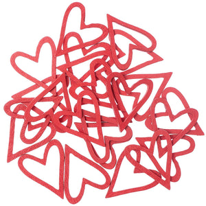 Wooden Litter Heart Open 24 pieces - Red
