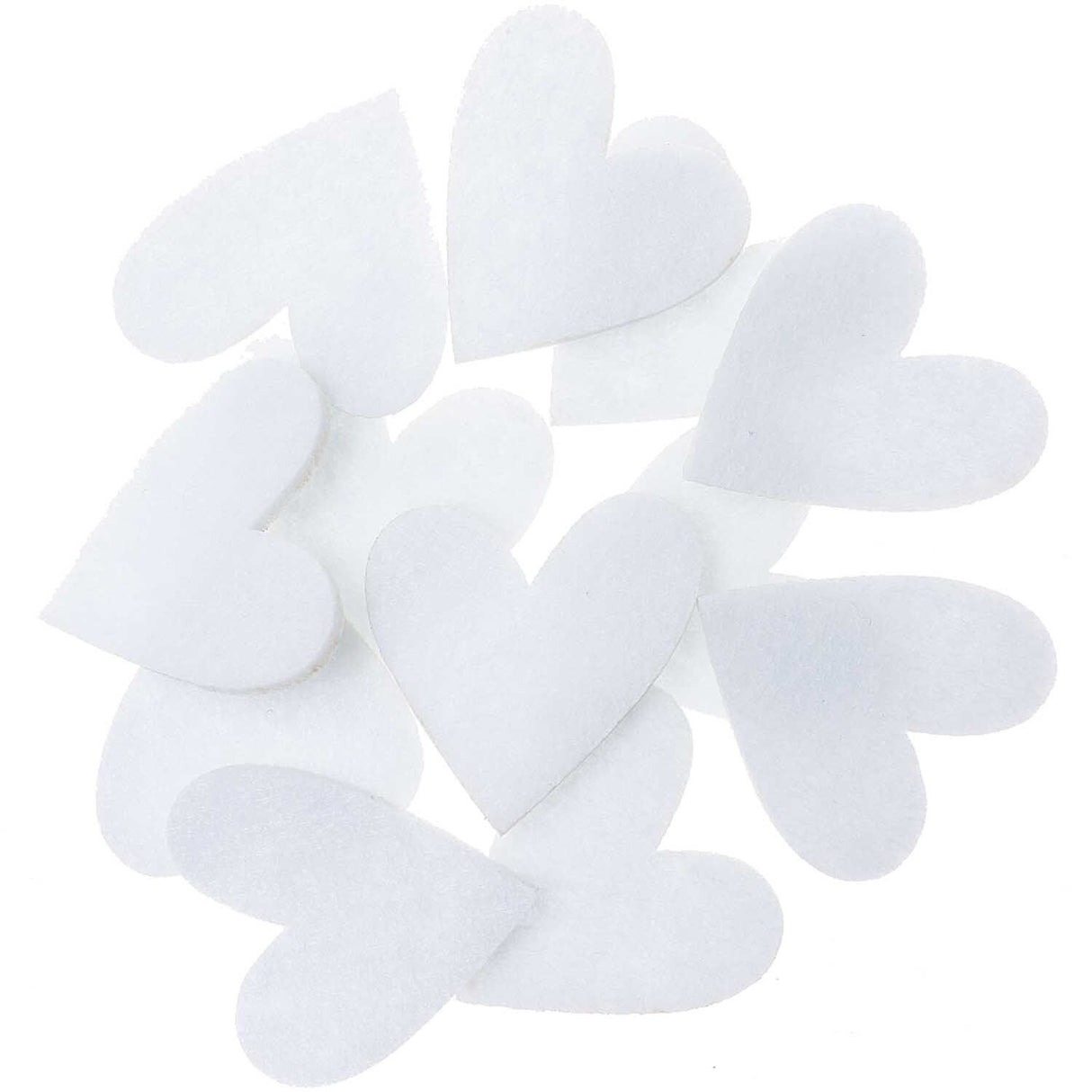 FELT HEART WHITE (12 PCS)