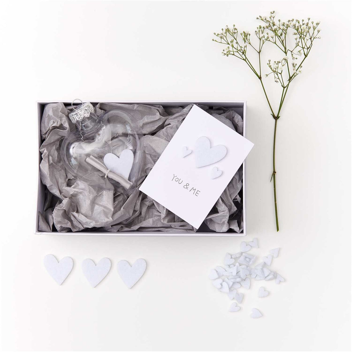 FELT HEART WHITE (12 PCS)