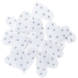 FELT HEART WHITE & SILVER DOTS (12 PCS)