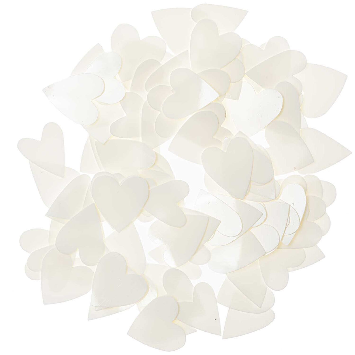 METALLIC CONFETTI HEARTS - CREAM (100 PCS)