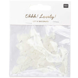 METALLIC CONFETTI HEARTS - CREAM (100 PCS)