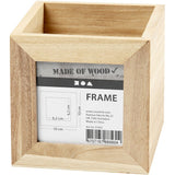 Wooden Pencil Holder with Frame 10x10x10cm
