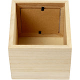 Wooden Pencil Holder with Frame 10x10x10cm