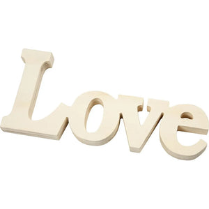 Decoration wording made of wood - 'Love'