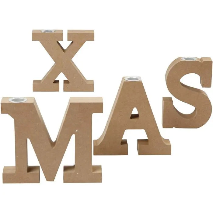 Wooden Candle Light Holder - XMAS