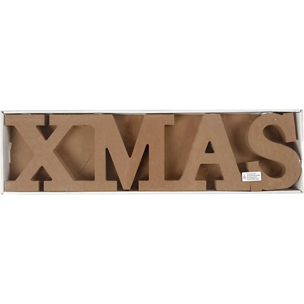 Wooden Candle Light Holder - XMAS