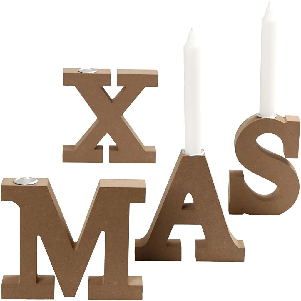 Wooden Candle Light Holder - XMAS