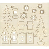 Creativ Plywood Christmas Figures - DIY House, Tree, Snowflake, Deer