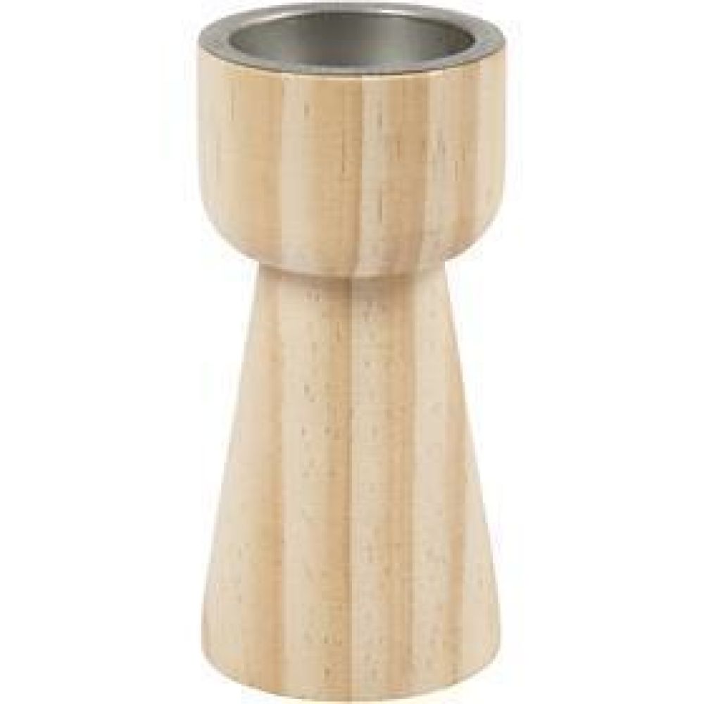 Wooden Candle Holders - H: 11cm Diameter 5.5cm