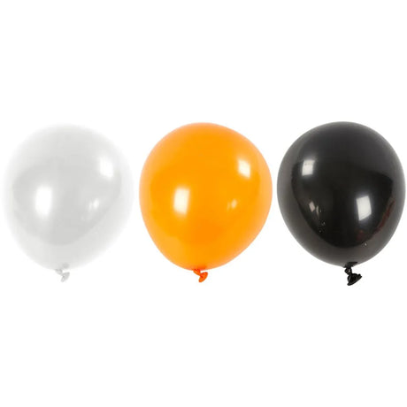 Balloons Halloween - White, Orange, Black (10 Pack)