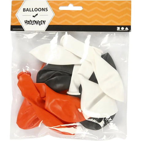 Balloons Halloween - White, Orange, Black (10 Pack)