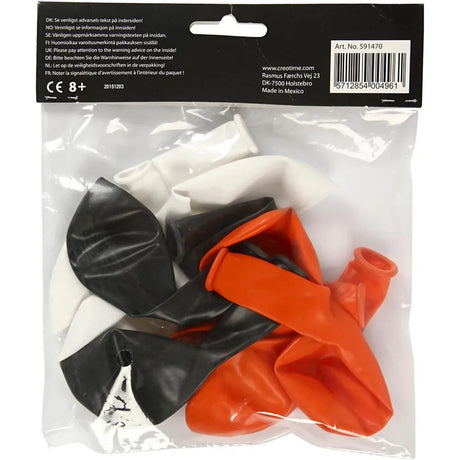 Balloons Halloween - White, Orange, Black (10 Pack)