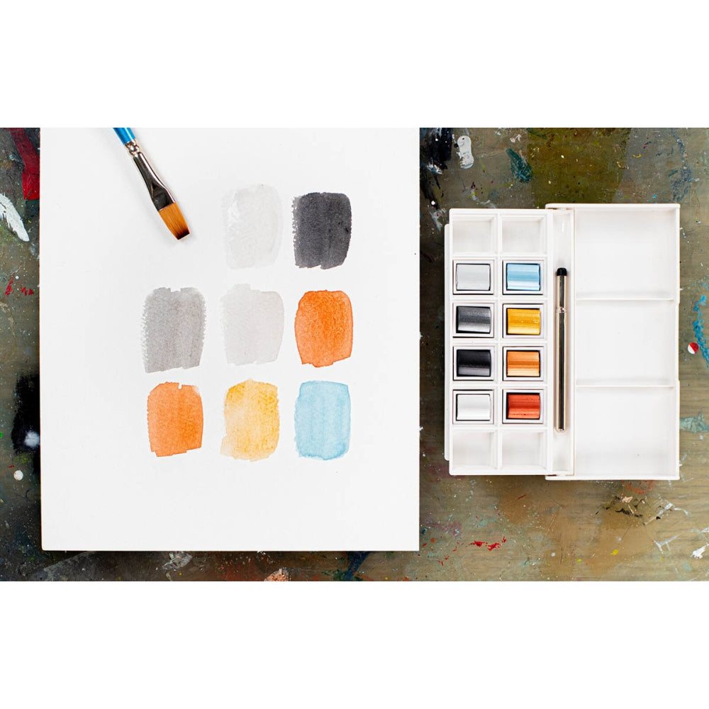 Winsor & Newton Cotman Watercolour Pocket Set - 8 Metallics