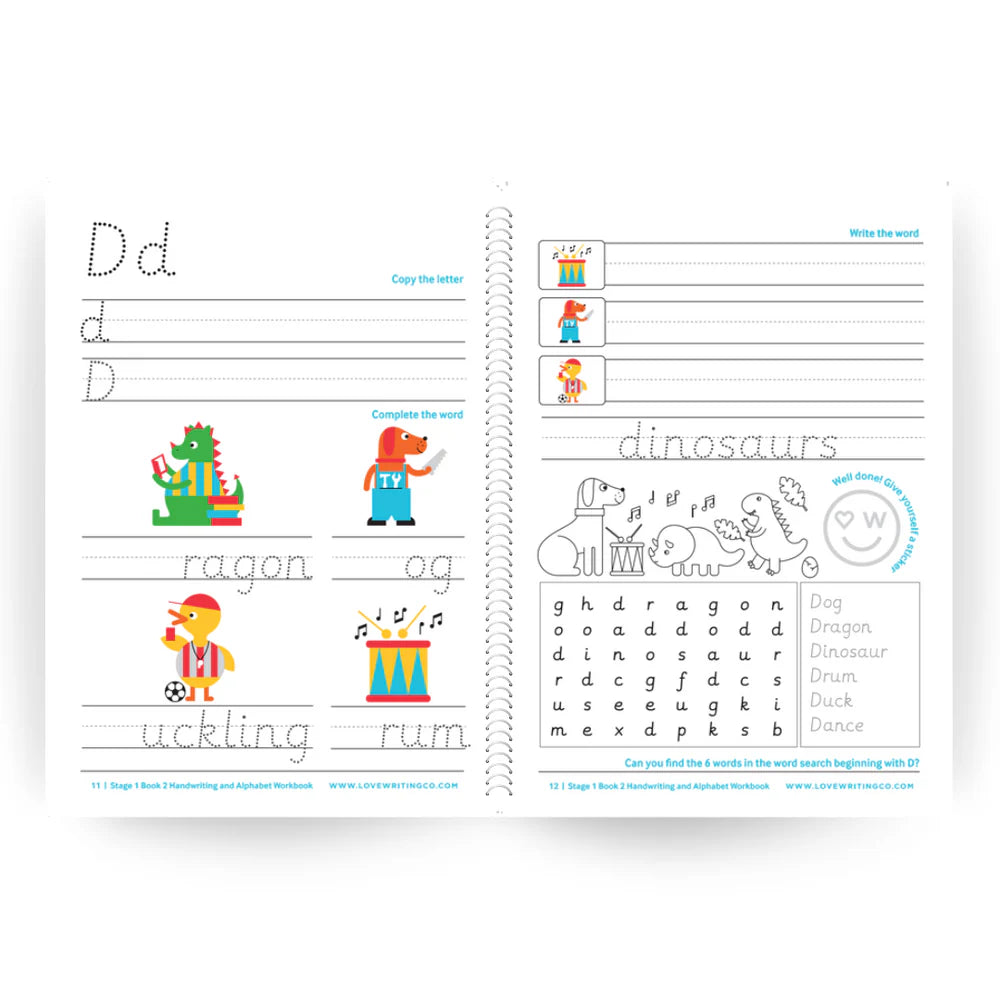 Handwriting & Alphabet Practice Workbook Stage 1 Book 2: Ages 3-5