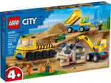 Lego Construction Trucks and Wrecking Ball Crane