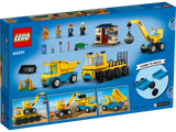 Lego Construction Trucks and Wrecking Ball Crane