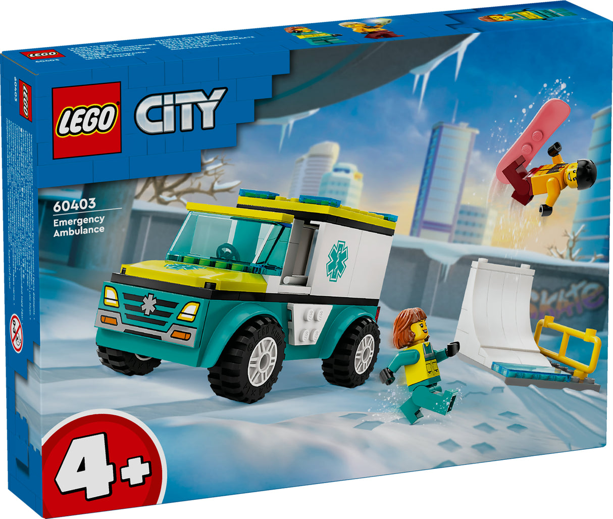 Lego City Emergency Ambulance and Snowboarder Set