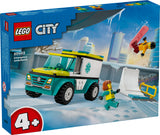 Lego City Emergency Ambulance and Snowboarder Set