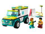 Lego City Emergency Ambulance and Snowboarder Set
