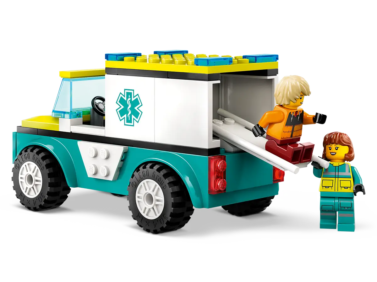 Lego City Emergency Ambulance and Snowboarder Set