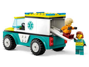 Lego City Emergency Ambulance and Snowboarder Set