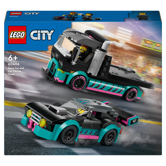 Lego City Race Car and Car Carrier Truck Set