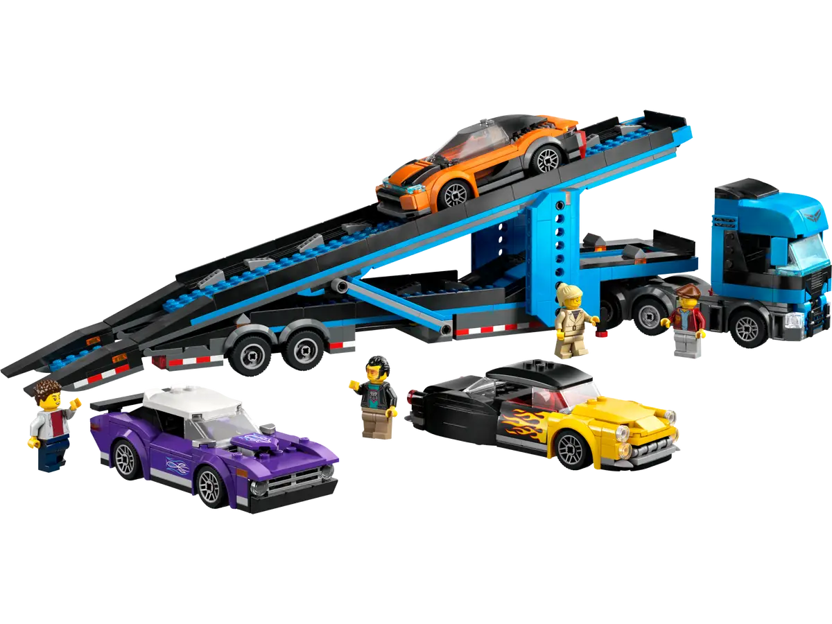 Lego City Car Transporter Truck with Sports Cars