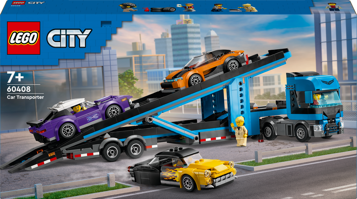 Lego City Car Transporter Truck with Sports Cars