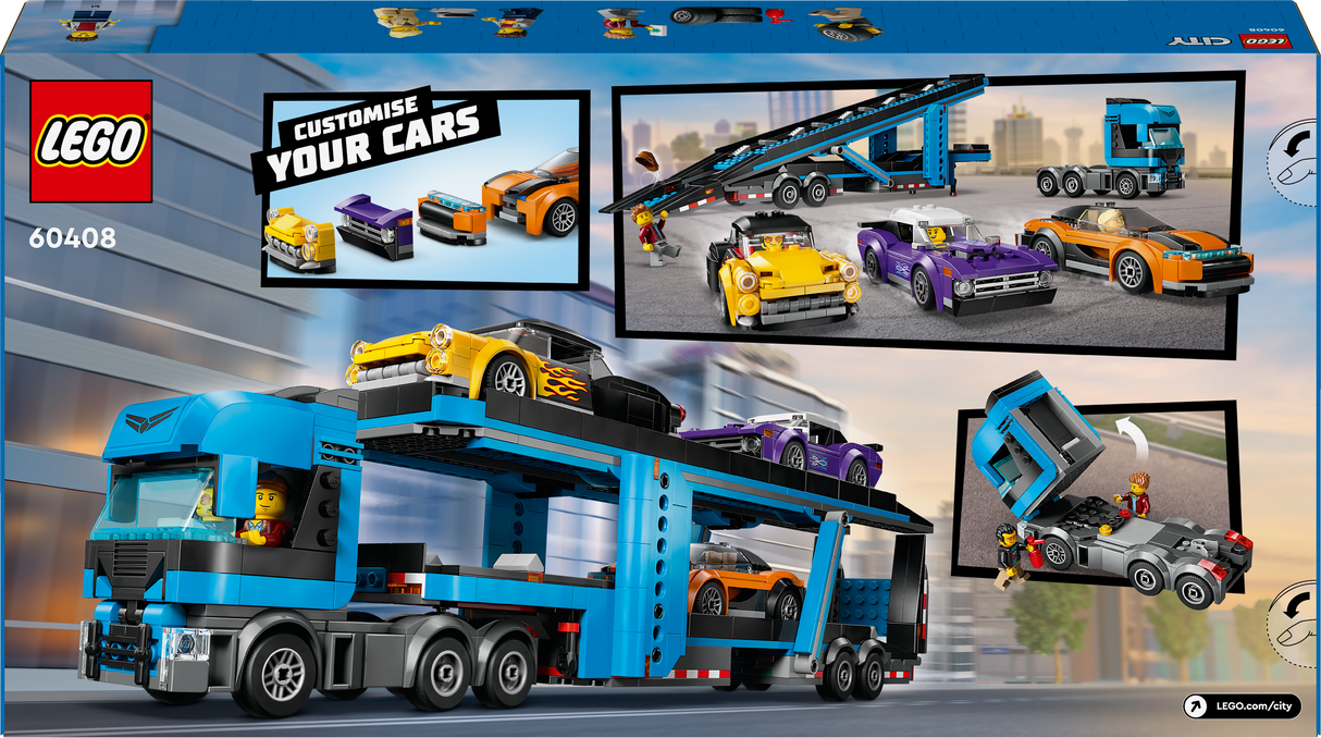 Lego City Car Transporter Truck with Sports Cars