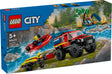 Lego City 4x4 Fire Truck with Rescue Boat