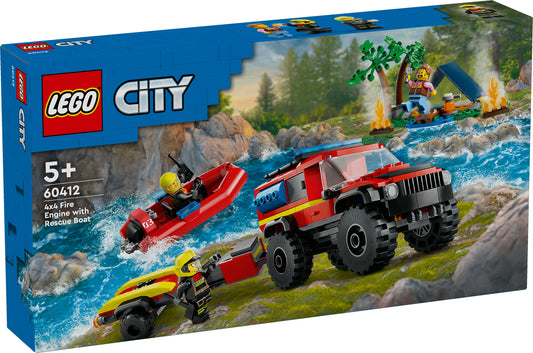 Lego City 4x4 Fire Truck with Rescue Boat