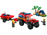Lego City 4x4 Fire Truck with Rescue Boat
