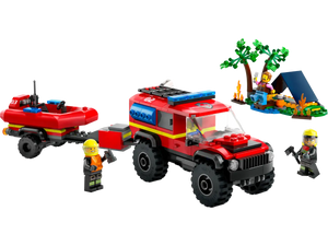 Lego City 4x4 Fire Truck with Rescue Boat