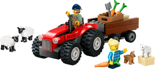 Lego City - Red Farm Tractor with Trailer & Sheep