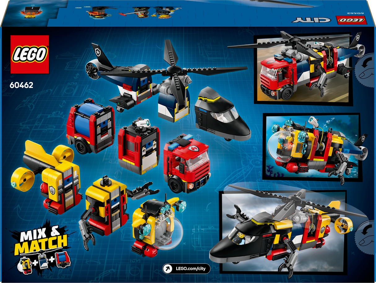 Lego City - Helicopter, Fire Truck & Submarine Remix