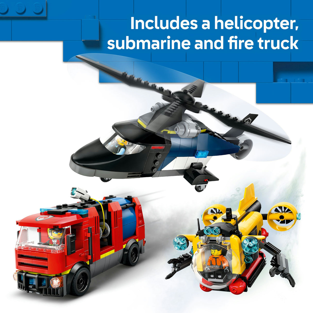 Lego City - Helicopter, Fire Truck & Submarine Remix